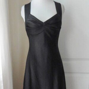 Calvin Klein Black Criss-Cross Back Evening Formal Party Gown Dress w/Train M/L